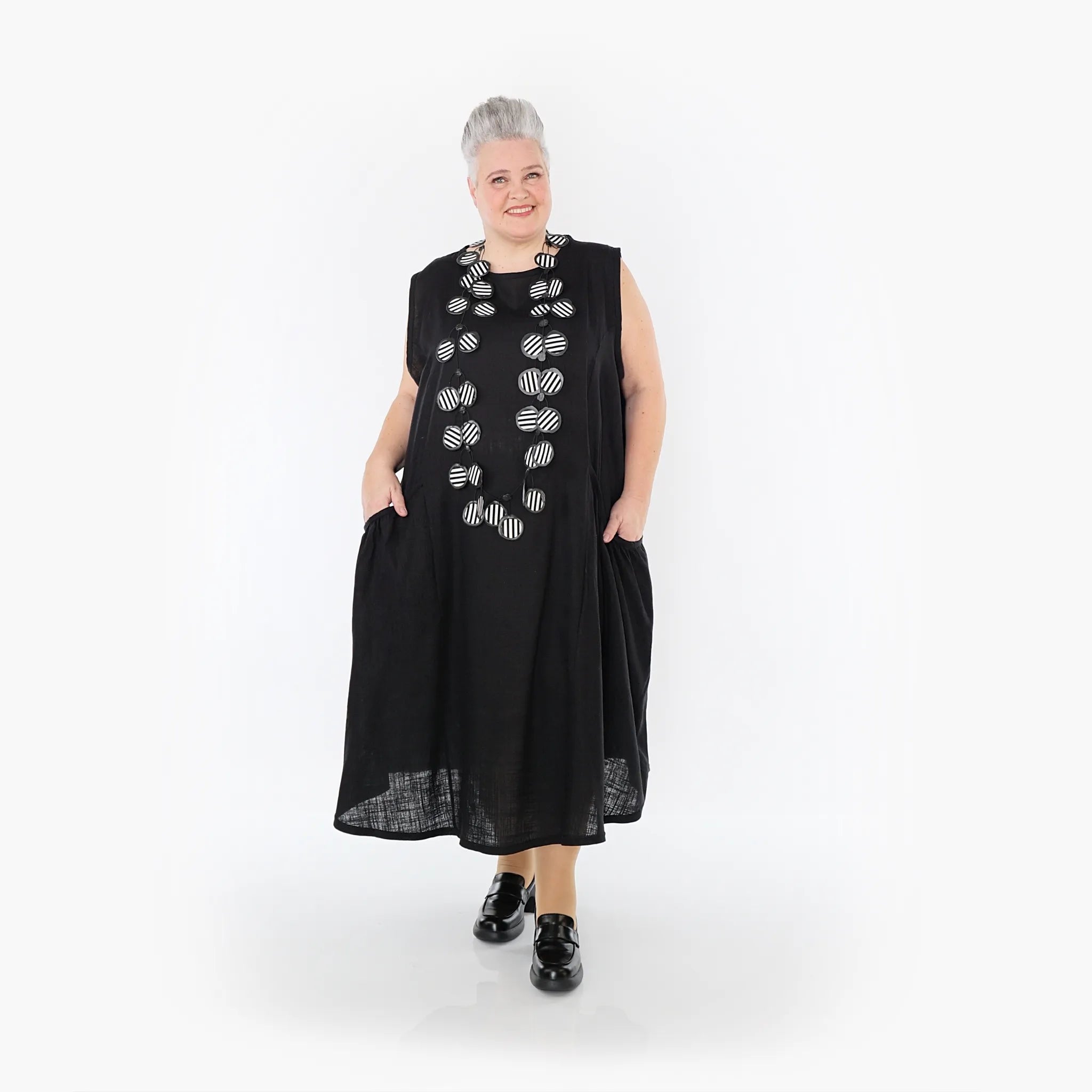  A-Form Kleid von AKH Fashion aus Viskose, 1468.07058, Schwarz, Ausgefallen, Zeitlos