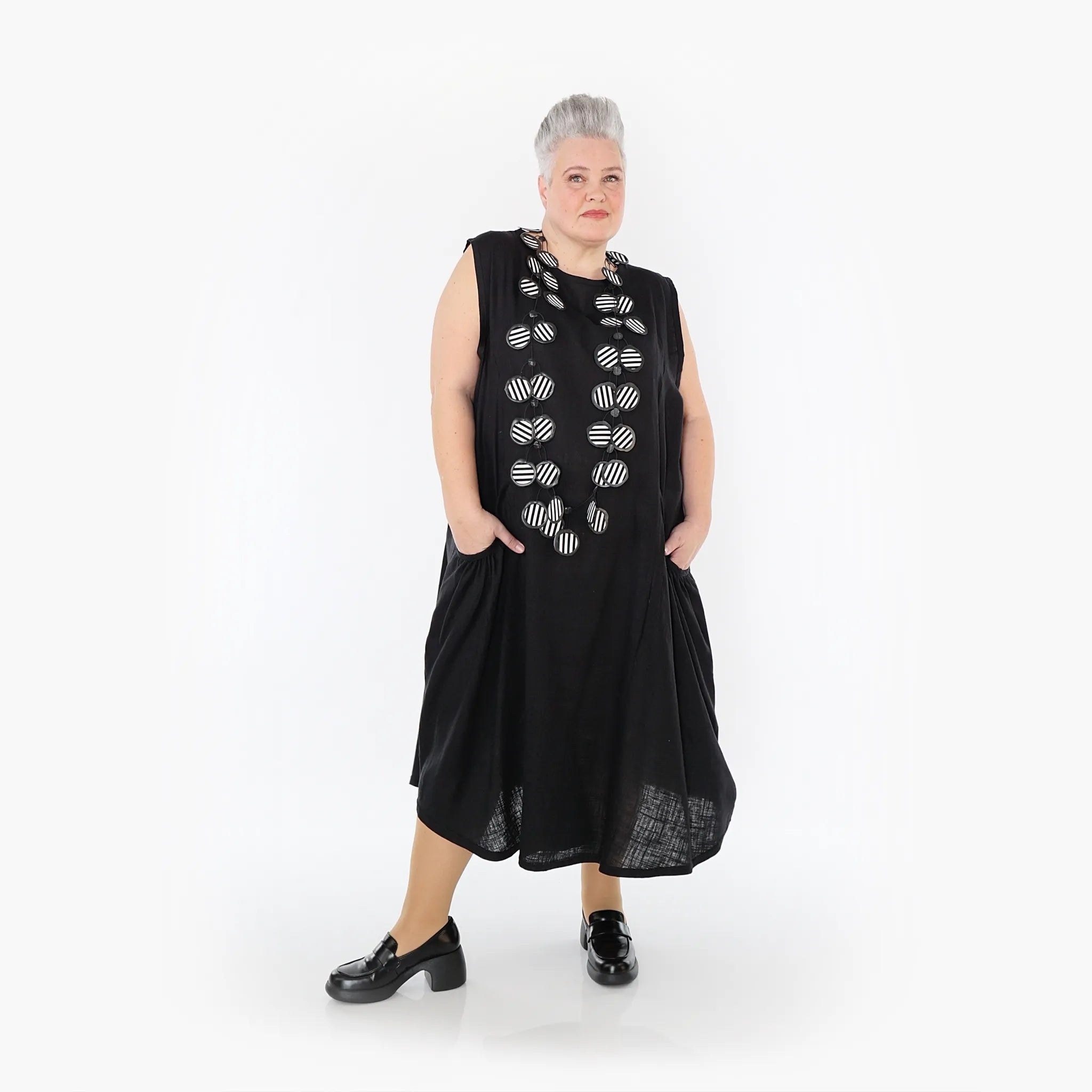  A-Form Kleid von AKH Fashion aus Viskose, 1468.07058, Schwarz, Ausgefallen, Zeitlos