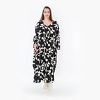  Ballonkleid von AKH Fashion aus Viskose, 1471.07064, Schwarz/Weiß, Muster, Ausgefallen