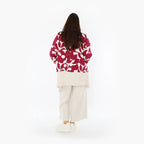 AKH Fashion Jacke in gerader Form, aus Viskose, 1471.07067, Weinrot/Weiß, Muster, Schick