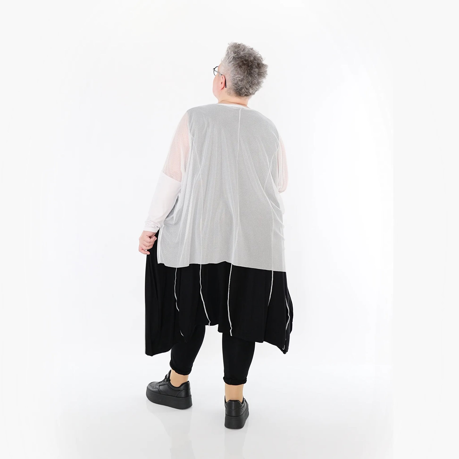  AKH Fashion Bigshirt in kastiger Form, aus Viskose, 1474.06721, Weiß, Ausgefallen, Zeitlos