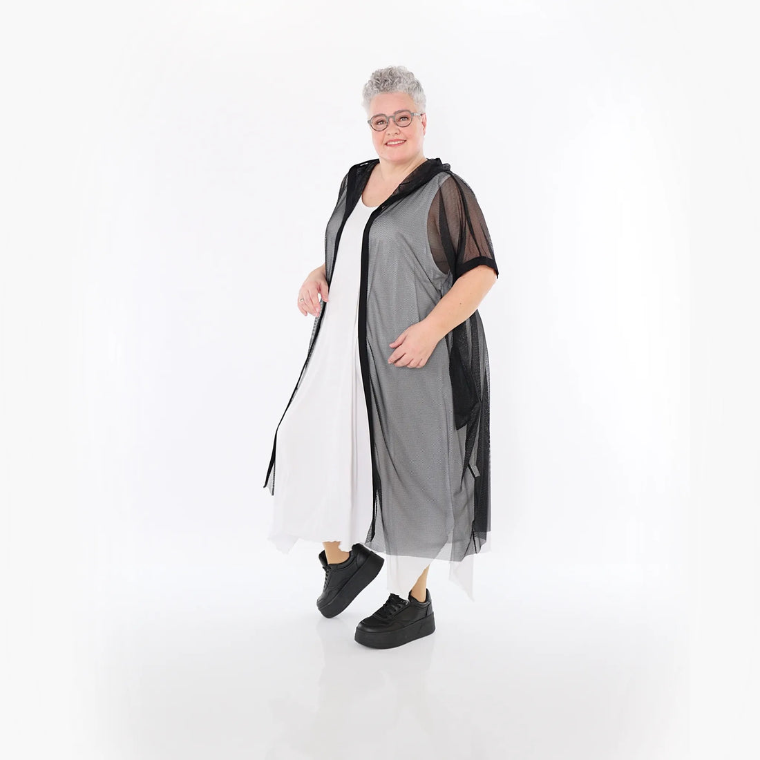  AKH Fashion Weste in gerader Form, aus Viskose, 1474.07068, Schwarz, Ausgefallen, Zeitlos