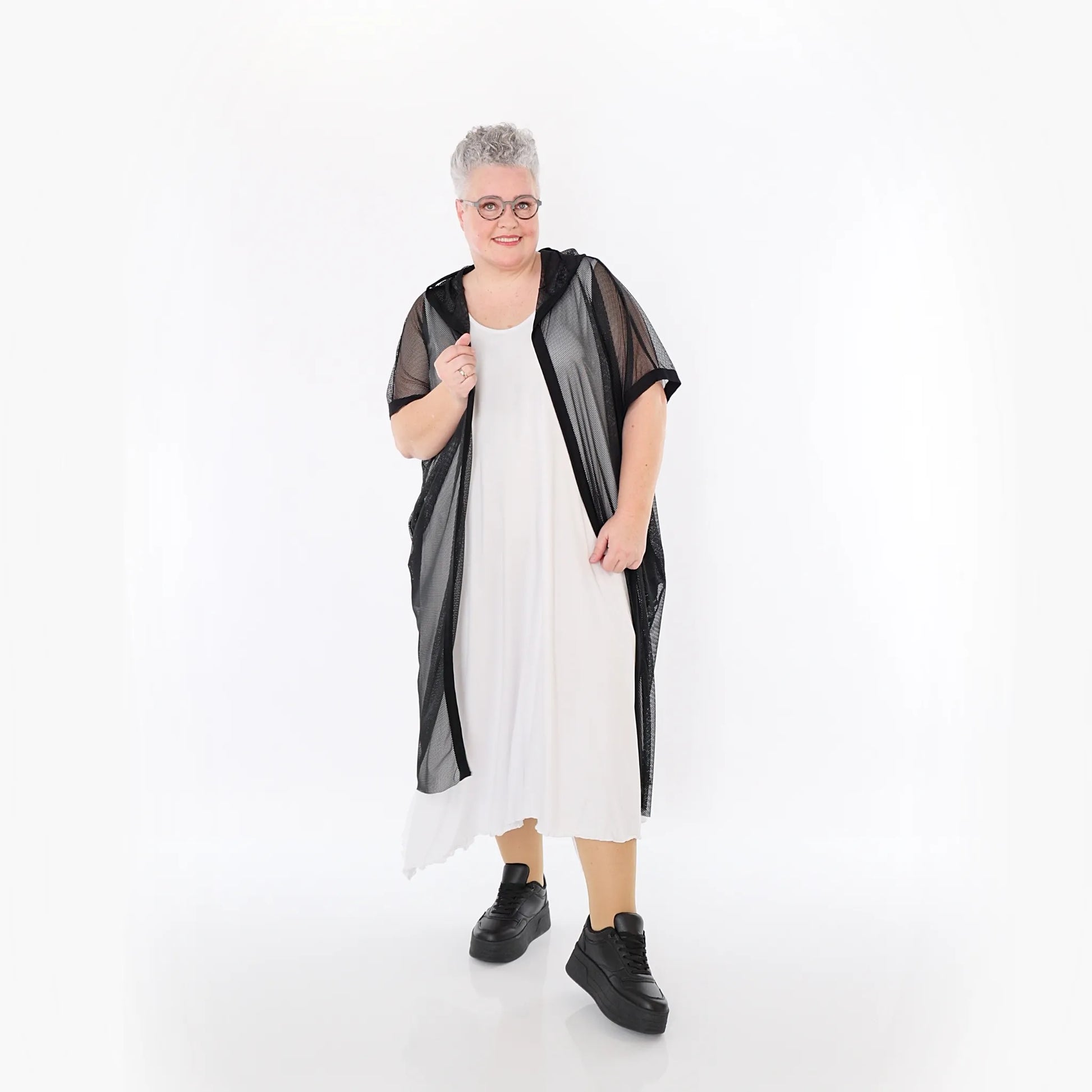  AKH Fashion Weste in gerader Form, aus Viskose, 1474.07068, Schwarz, Ausgefallen, Zeitlos