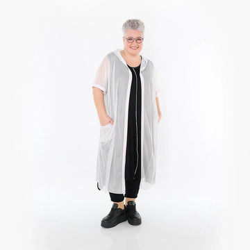  AKH Fashion Weste in gerader Form, aus Viskose, 1474.07068, Weiß, Ausgefallen, Zeitlos