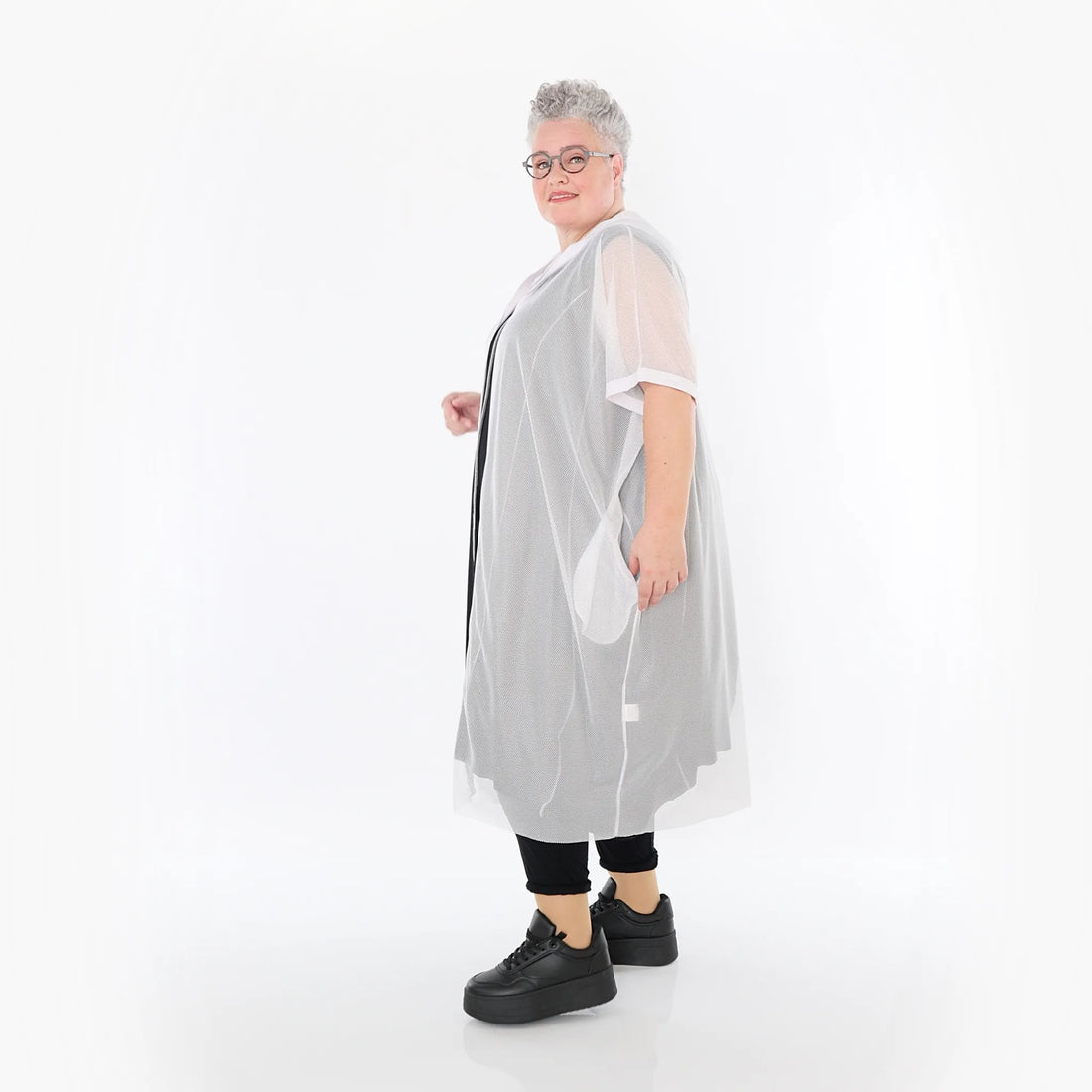  AKH Fashion Weste in gerader Form, aus Viskose, 1474.07068, Weiß, Ausgefallen, Zeitlos