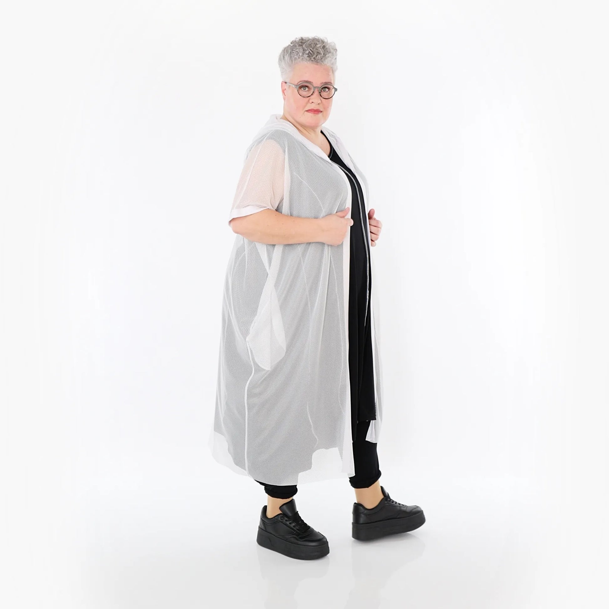  AKH Fashion Weste in gerader Form, aus Viskose, 1474.07068, Weiß, Ausgefallen, Zeitlos