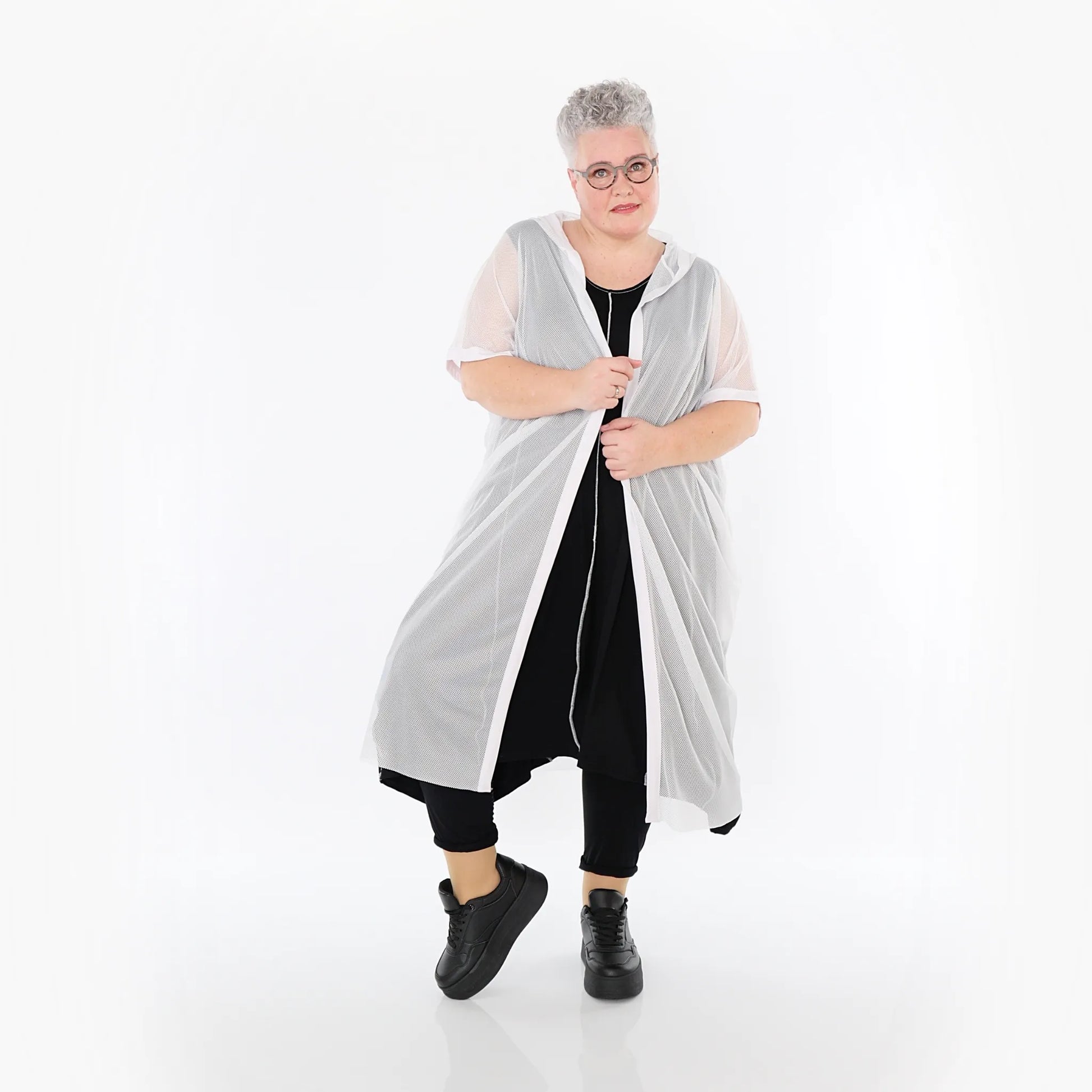  AKH Fashion Weste in gerader Form, aus Viskose, 1474.07068, Weiß, Ausgefallen, Zeitlos