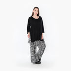  A-Form Bigshirt von AKH Fashion aus Viskose, 1475.07069, Schwarz/Weiß, Buchstaben, Schick