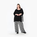  A-Form Bigshirt von AKH Fashion aus Viskose, 1475.07069, Schwarz/Weiß, Buchstaben, Schick