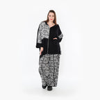  AKH Fashion Jacke in kastiger Form, aus Viskose, 1475.07076, Schwarz/Weiß, Buchstaben