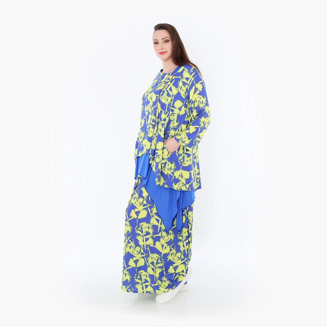  Palazzo Hose von AKH Fashion aus Viskose, 1476.07077, Blau/Gelb, Batik, Ausgefallen