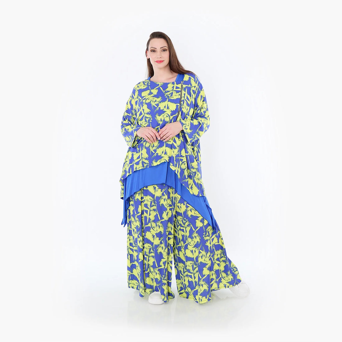  Palazzo Hose von AKH Fashion aus Viskose, 1476.07077, Blau/Gelb, Batik, Ausgefallen