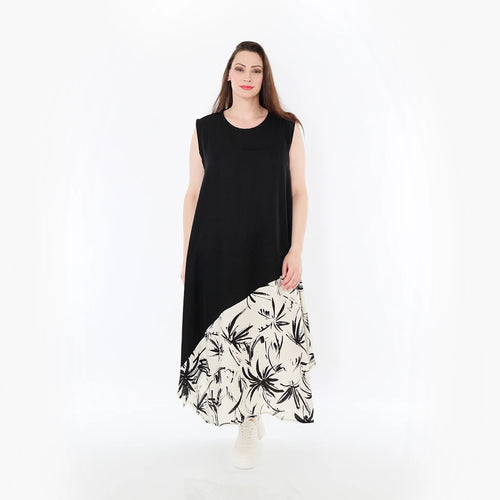  A-Form Tunika von AKH Fashion aus Baumwolle, 1477.07073, Schwarz/Ecru, Ausgefallen, Schick