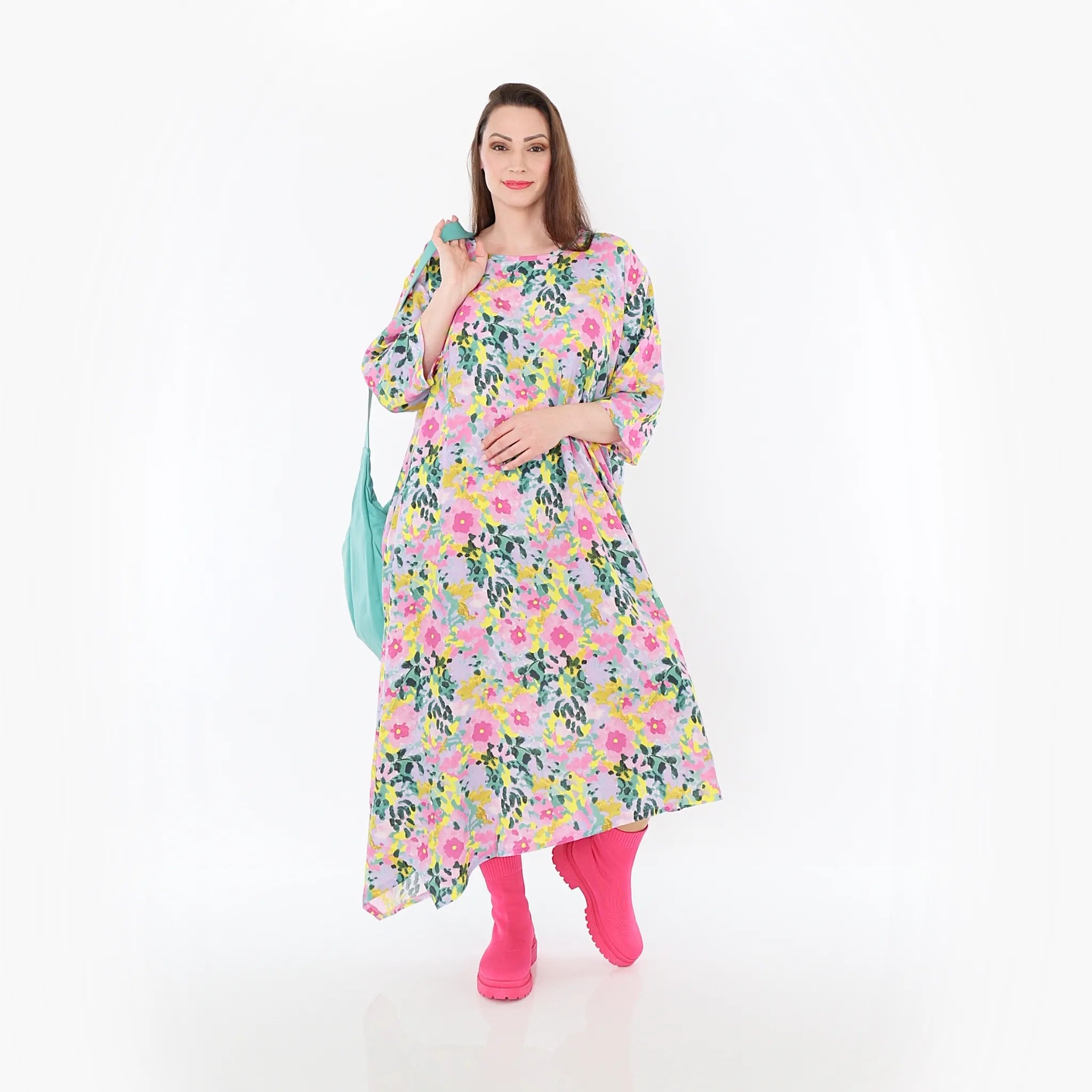  Ballonkleid von AKH Fashion aus Viskose, 1479.01927, Multicolor, Blumen, Ausgefallen