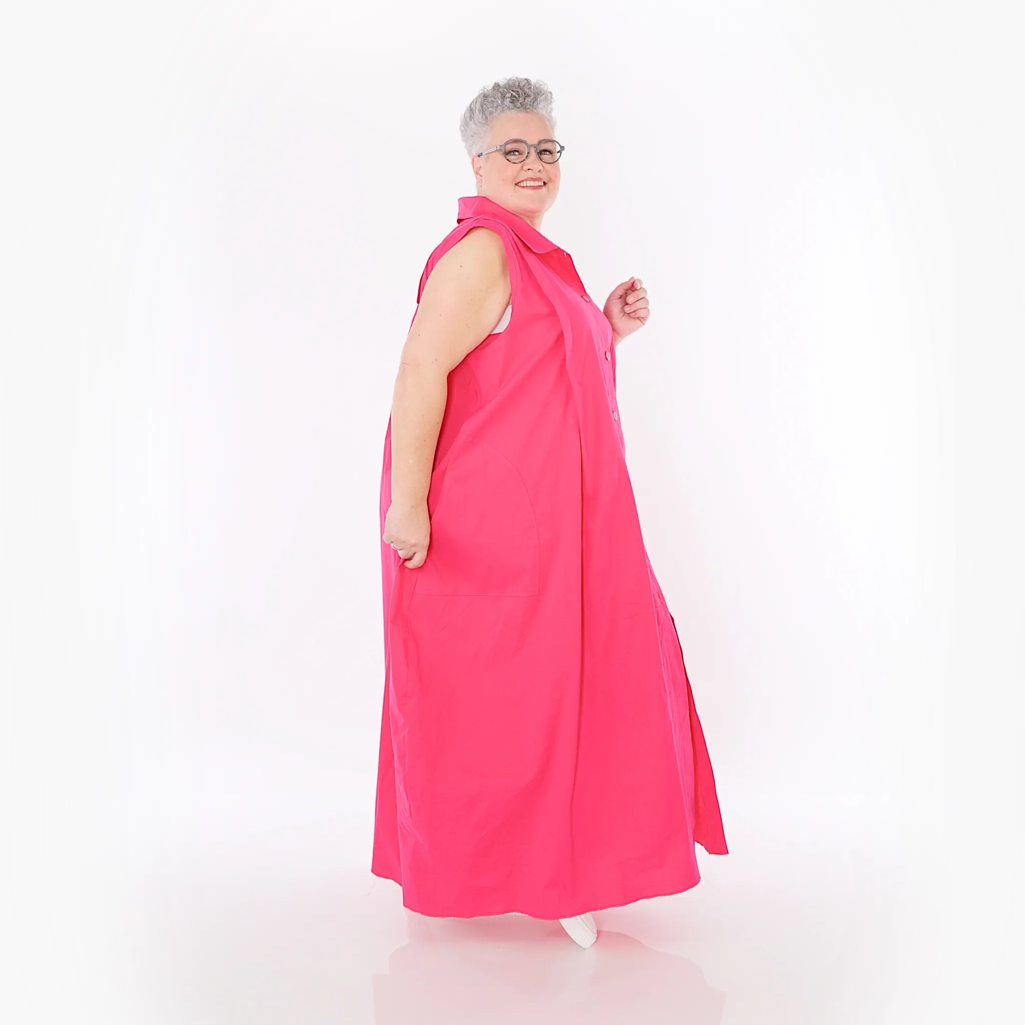  Ballon Weste von AKH Fashion aus Baumwolle, 1482.07066, Fuchsia, Ausgefallen, Zeitlos