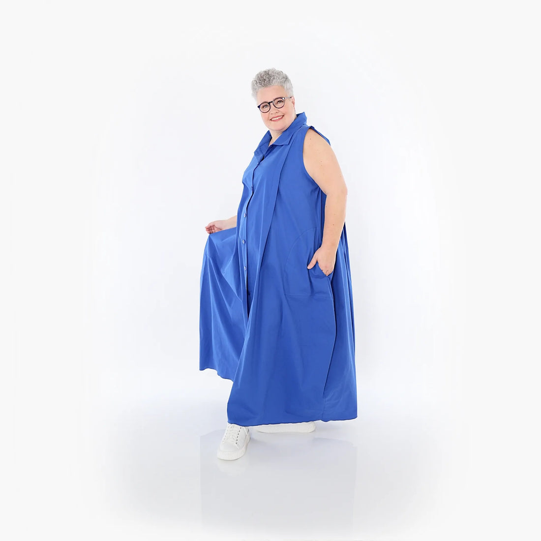 Ballon Weste von AKH Fashion aus Baumwolle, 1482.07066, Royalblau, Ausgefallen, Zeitlos