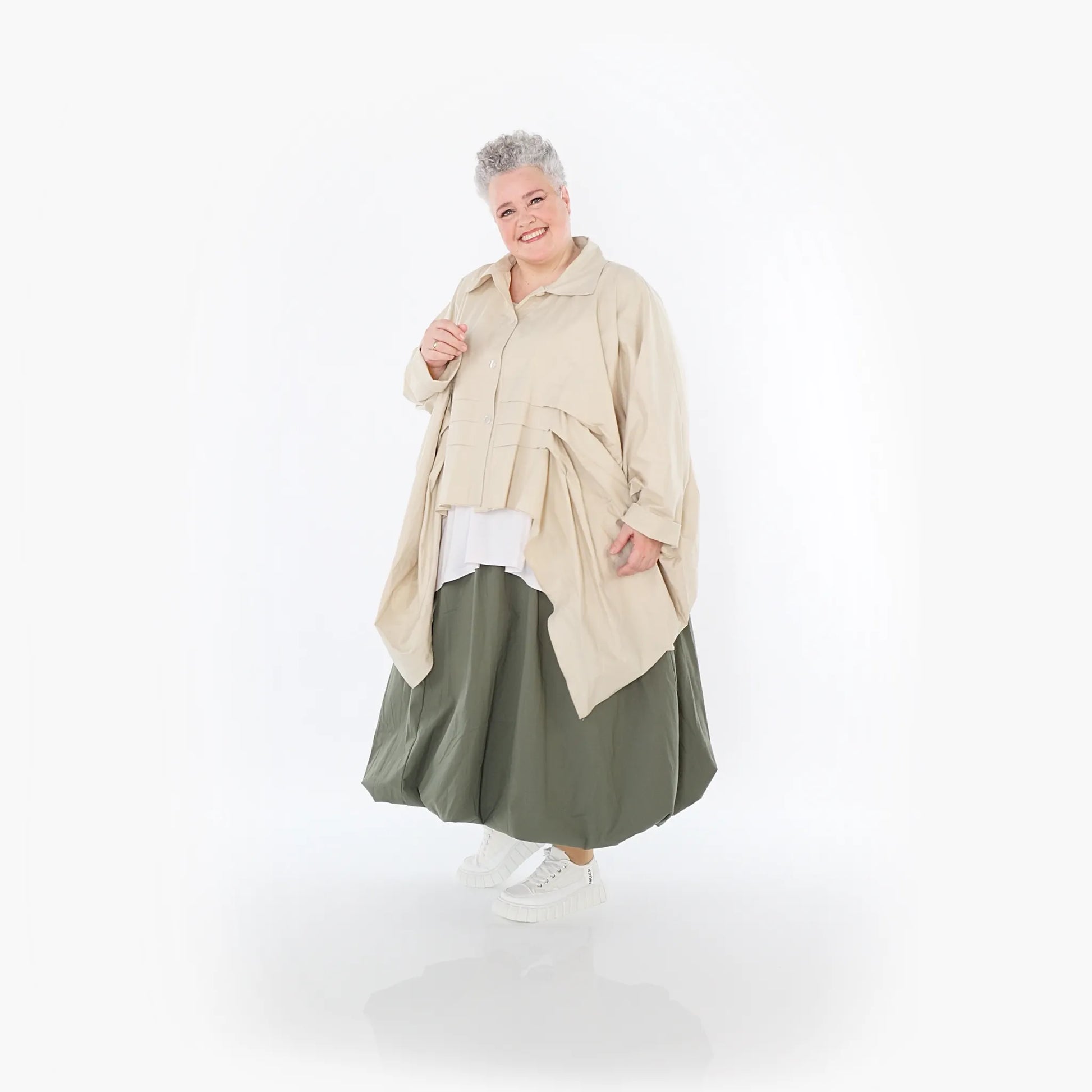  Zipfel Bluse von AKH Fashion aus Baumwolle, 1482.07080, Beige, Ausgefallen, Zeitlos