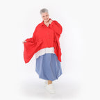  Zipfel Bluse von AKH Fashion aus Baumwolle, 1482.07080, Rot, Ausgefallen, Zeitlos, Schick
