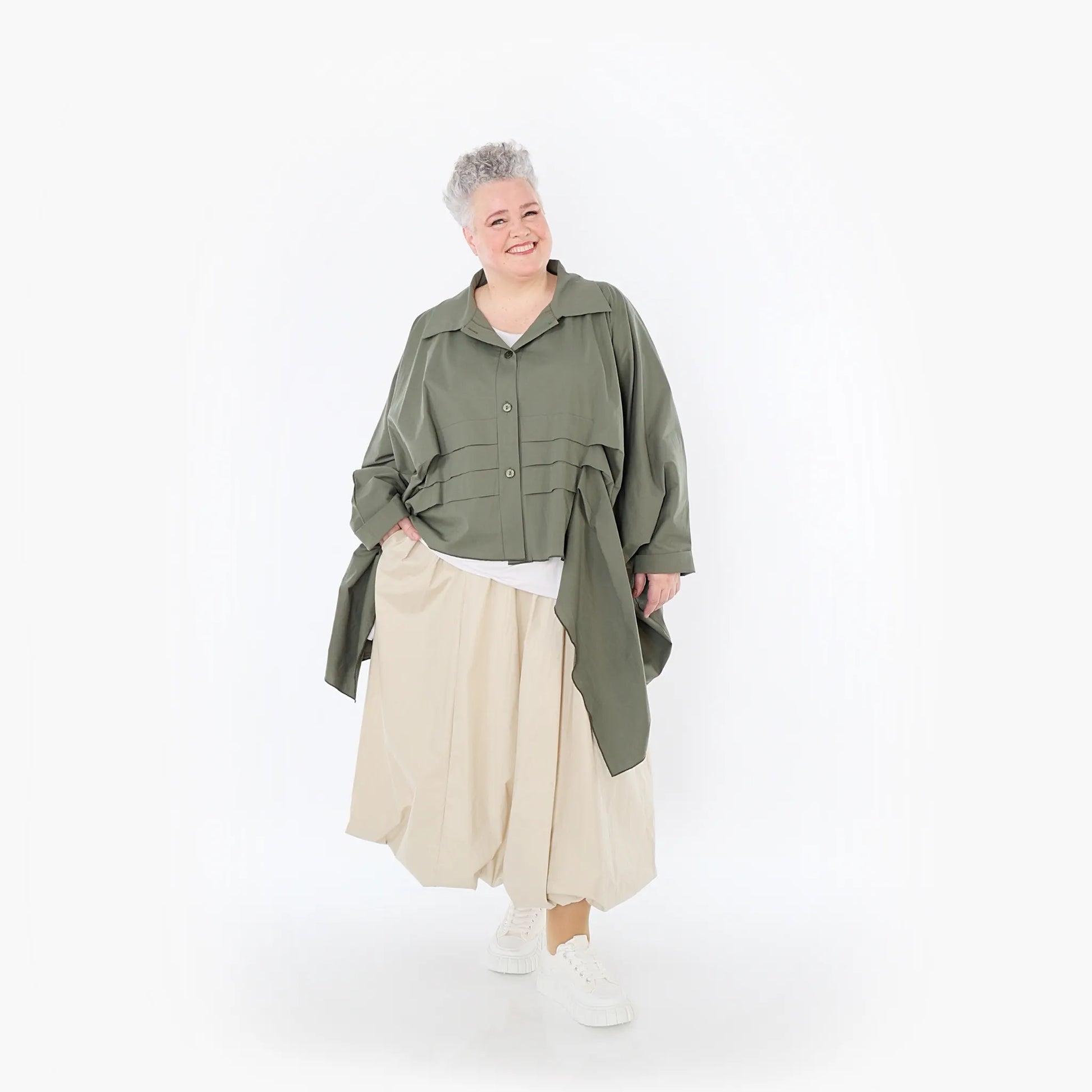  Ballonrock von AKH Fashion aus Baumwolle, 1482.07081, Beige, Ausgefallen, Zeitlos, Schick