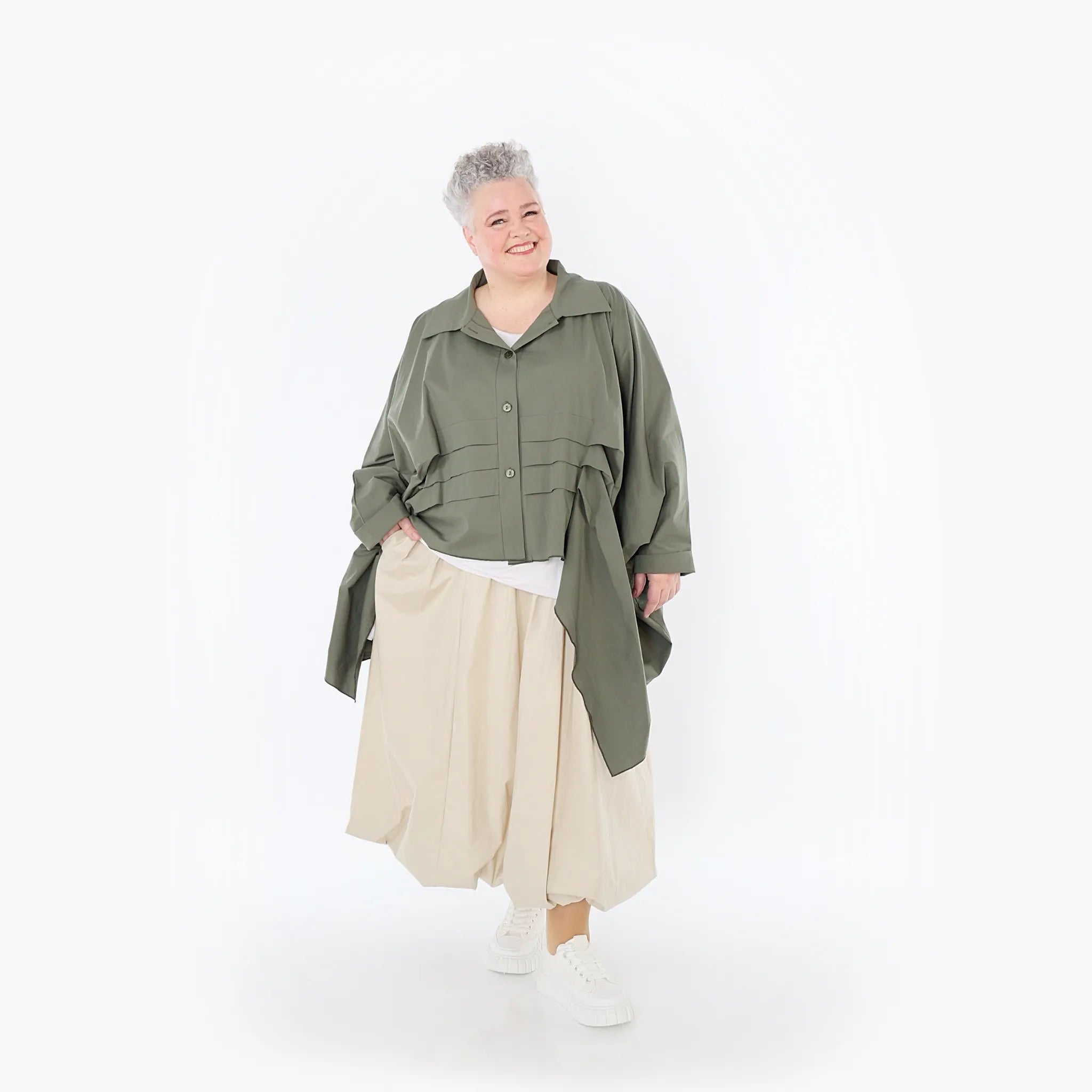  Ballonrock von AKH Fashion aus Baumwolle, 1482.07081, Beige, Ausgefallen, Zeitlos, Schick