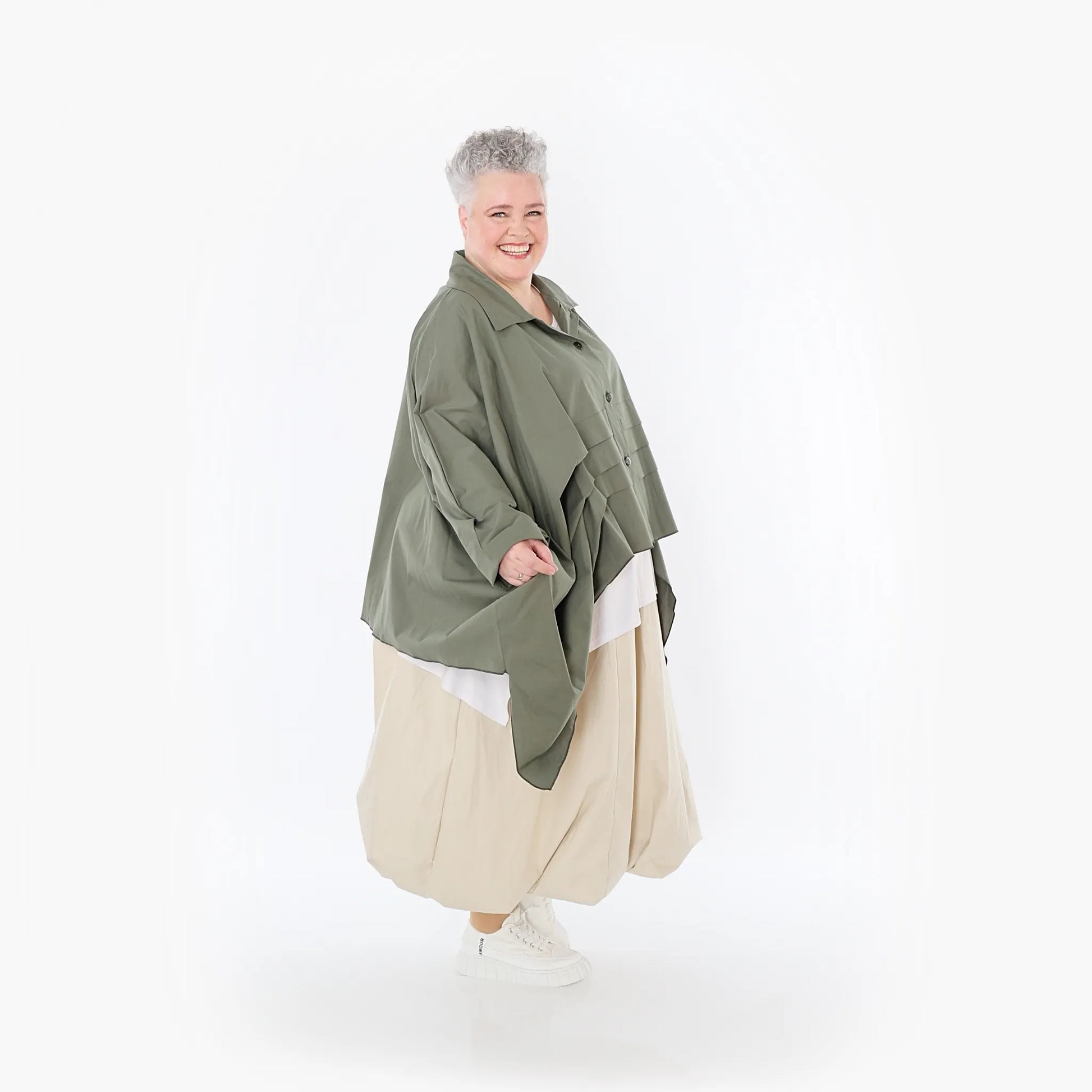  Ballonrock von AKH Fashion aus Baumwolle, 1482.07081, Beige, Ausgefallen, Zeitlos, Schick