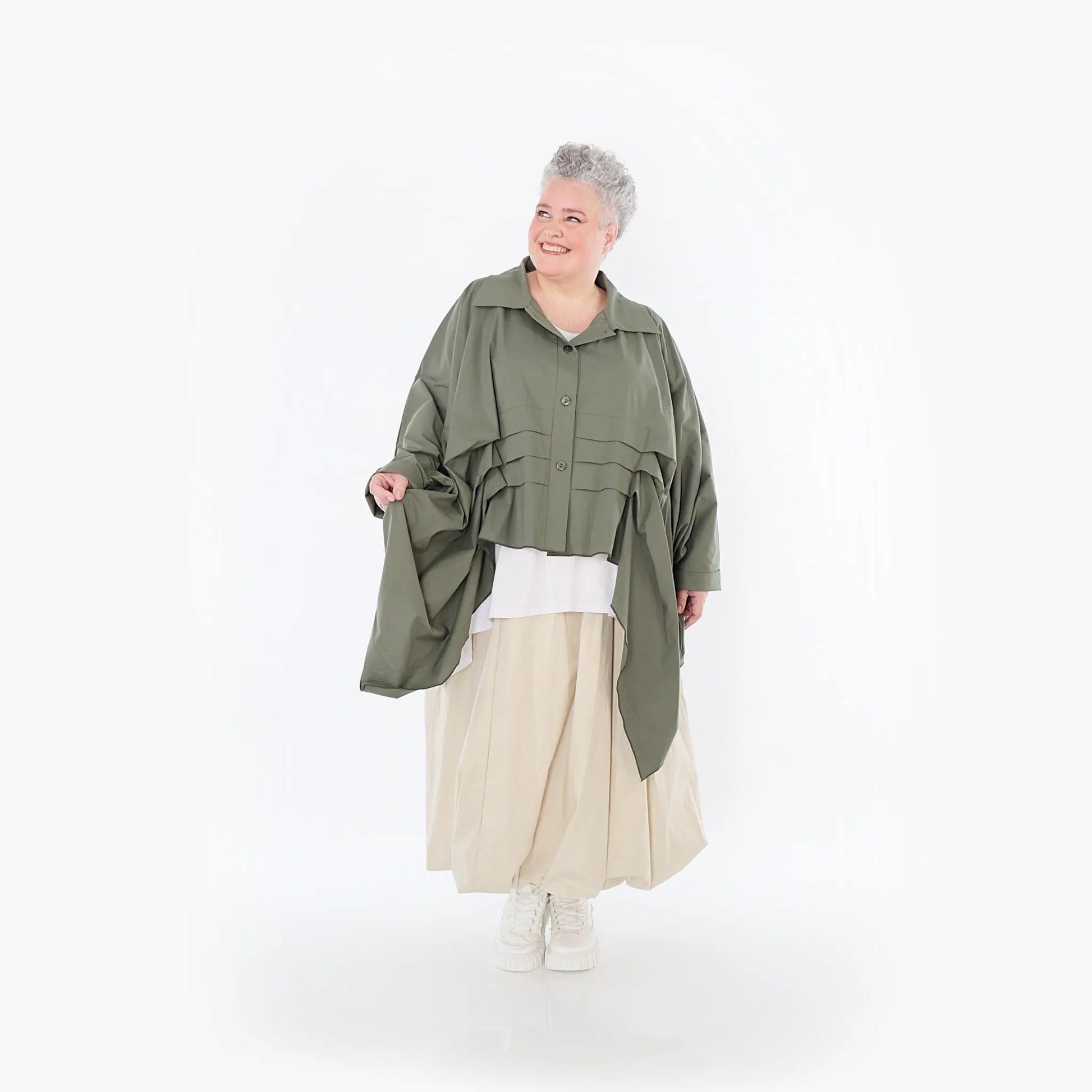  Ballonrock von AKH Fashion aus Baumwolle, 1482.07081, Beige, Ausgefallen, Zeitlos, Schick