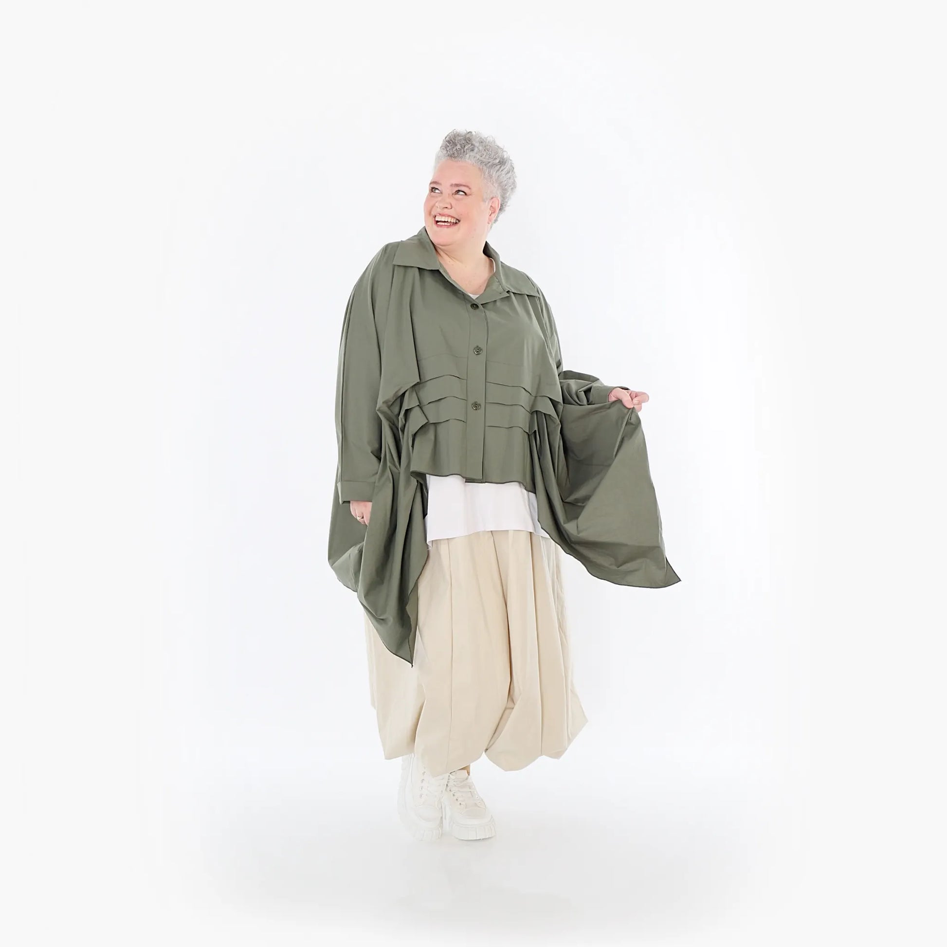  Ballonrock von AKH Fashion aus Baumwolle, 1482.07081, Beige, Ausgefallen, Zeitlos, Schick