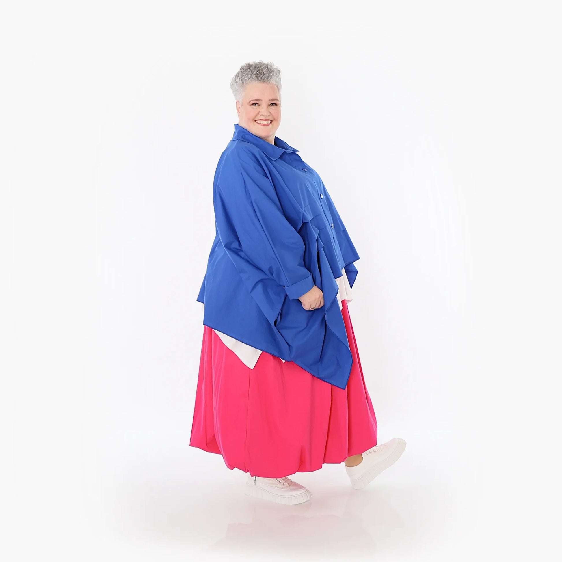  Ballonrock von AKH Fashion aus Baumwolle, 1482.07081, Fuchsia, Ausgefallen, Zeitlos