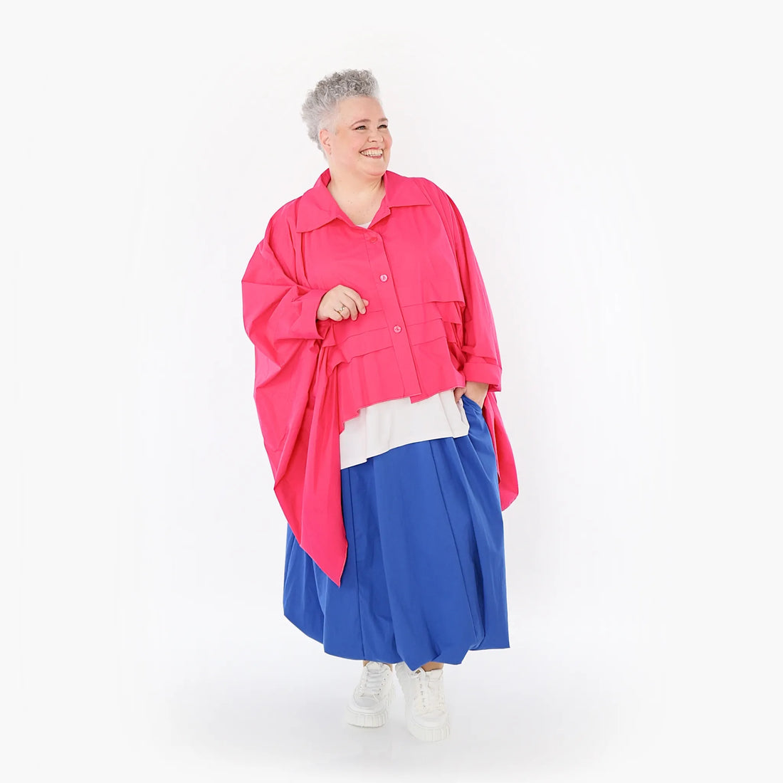 Ballonrock von AKH Fashion aus Baumwolle, 1482.07081, Royalblau, Ausgefallen, Zeitlos