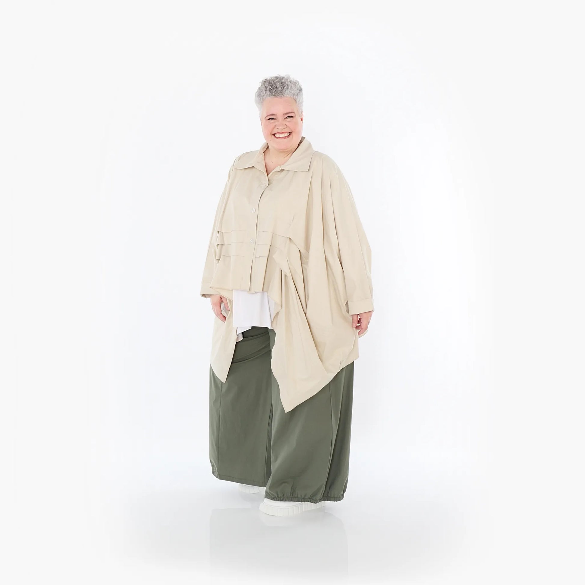  Ballonhose von AKH Fashion aus Baumwolle, 1482.07083, Khaki, Ausgefallen, Zeitlos, Schick