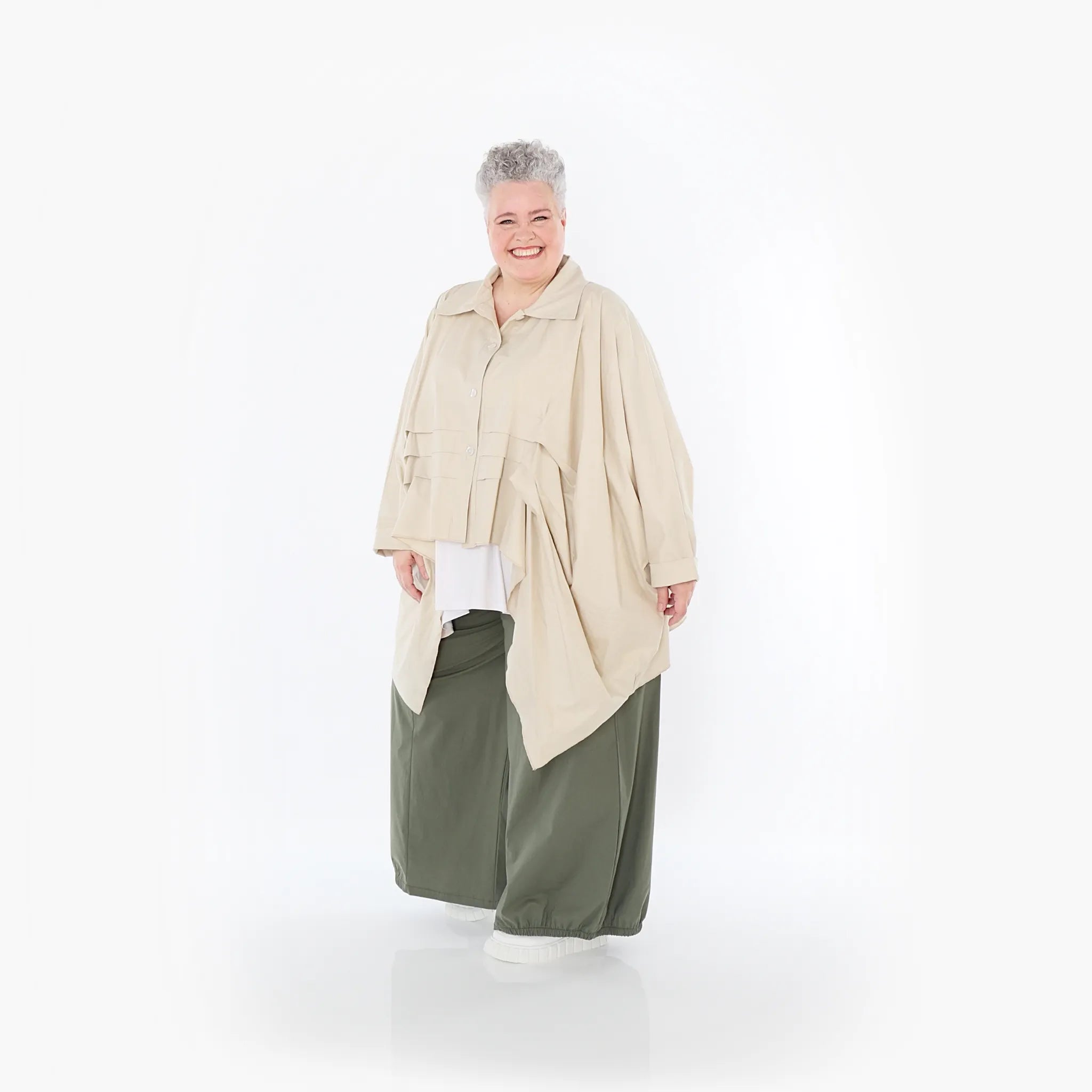  Ballonhose von AKH Fashion aus Baumwolle, 1482.07083, Khaki, Ausgefallen, Zeitlos, Schick