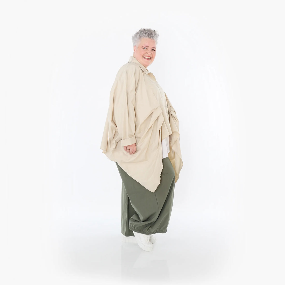  Ballonhose von AKH Fashion aus Baumwolle, 1482.07083, Khaki, Ausgefallen, Zeitlos, Schick