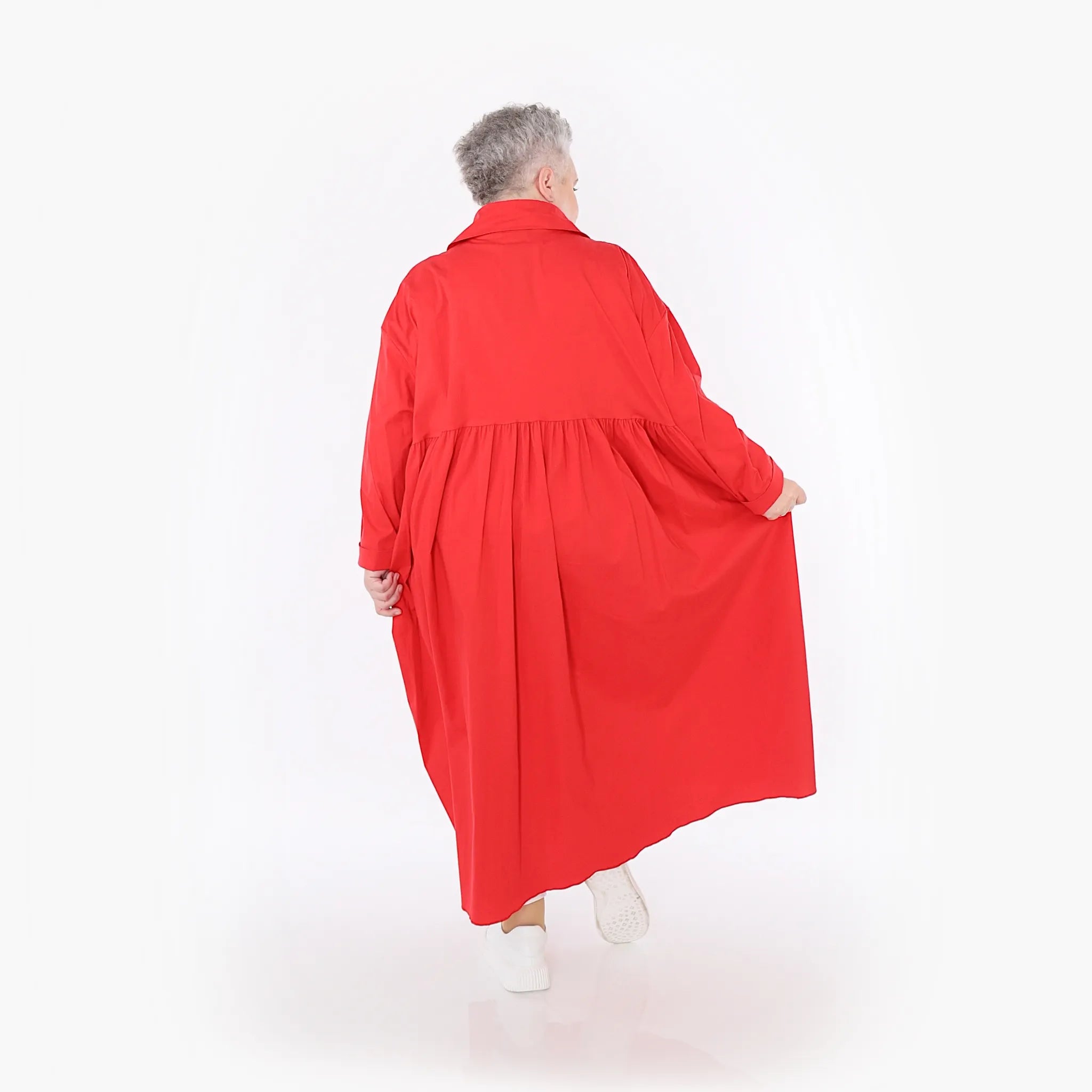 A-Form Mantel von AKH Fashion aus Baumwolle, 1482.07084, Rot, Ausgefallen, Zeitlos, Schick