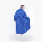  A-Form Mantel von AKH Fashion aus Baumwolle, 1482.07084, Royalblau, Ausgefallen, Zeitlos