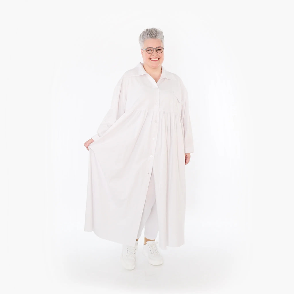  A-Form Mantel von AKH Fashion aus Baumwolle, 1482.07084, Weiß, Ausgefallen, Zeitlos