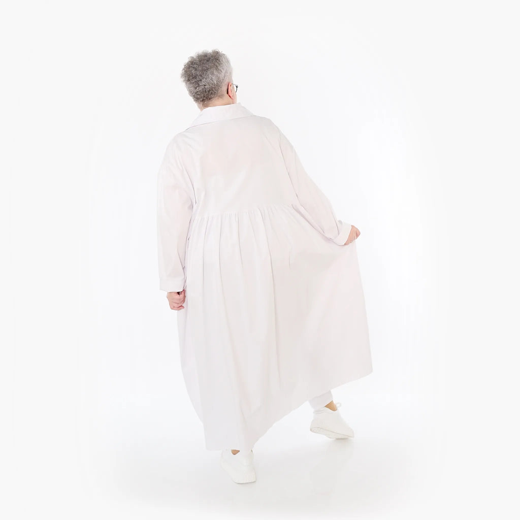  A-Form Mantel von AKH Fashion aus Baumwolle, 1482.07084, Weiß, Ausgefallen, Zeitlos