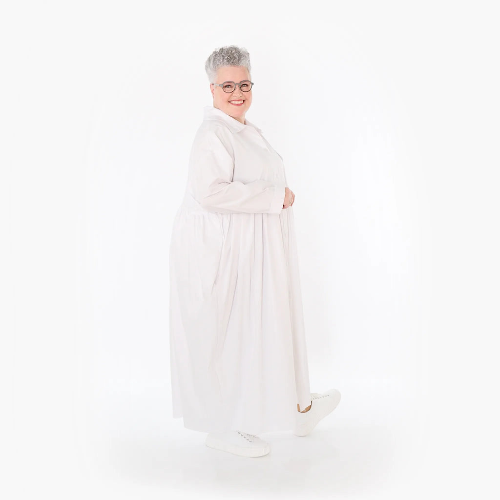  A-Form Mantel von AKH Fashion aus Baumwolle, 1482.07084, Weiß, Ausgefallen, Zeitlos