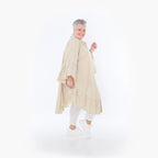  AKH Fashion Bluse in gerundeter Form, aus Baumwolle, 1482.07085, Beige, Ausgefallen