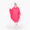  AKH Fashion Bluse in gerundeter Form, aus Baumwolle, 1482.07085, Fuchsia, Ausgefallen