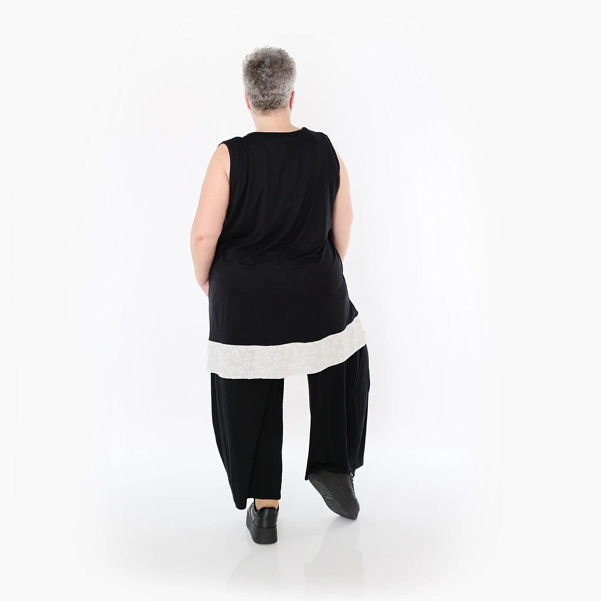  AKH Fashion Top in gerader Form, aus Viskose, 1484.06675, Schwarz/Weiß, Ausgefallen