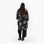  A-Form Bigshirt von AKH Fashion aus Viskose, 1491.07091, Schwarz/Blau/Multi, Blumen, Schick
