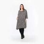 A-Form Bigshirt von AKH Fashion aus Materialmix, 1496.02666, Grau/Schwarz/Blau, Leopard