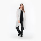  A-Form Cardigan von AKH Fashion aus Baumwolle, 1498.07040, Weiß/Schwarz, Streifen, Schick