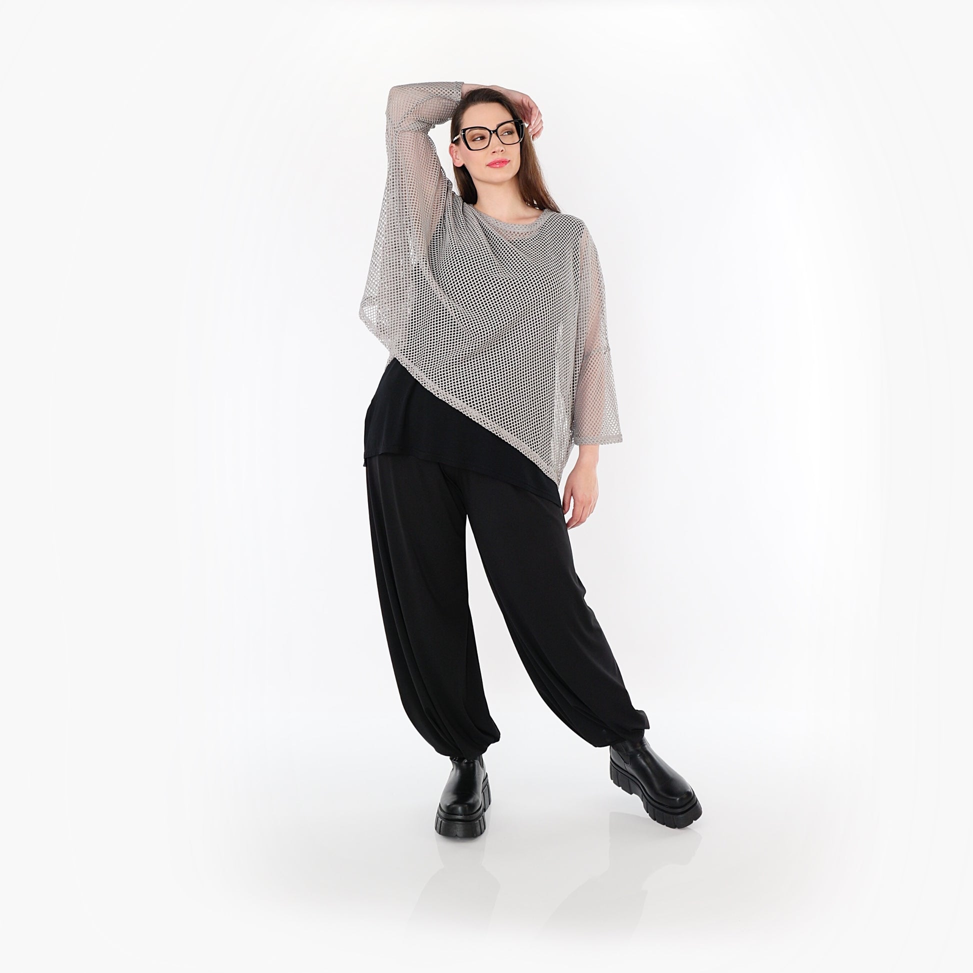  AKH Fashion Bigshirt in gerader Form, aus Baumwolle, 1500.06721, Grau, Ausgefallen, Zeitlos