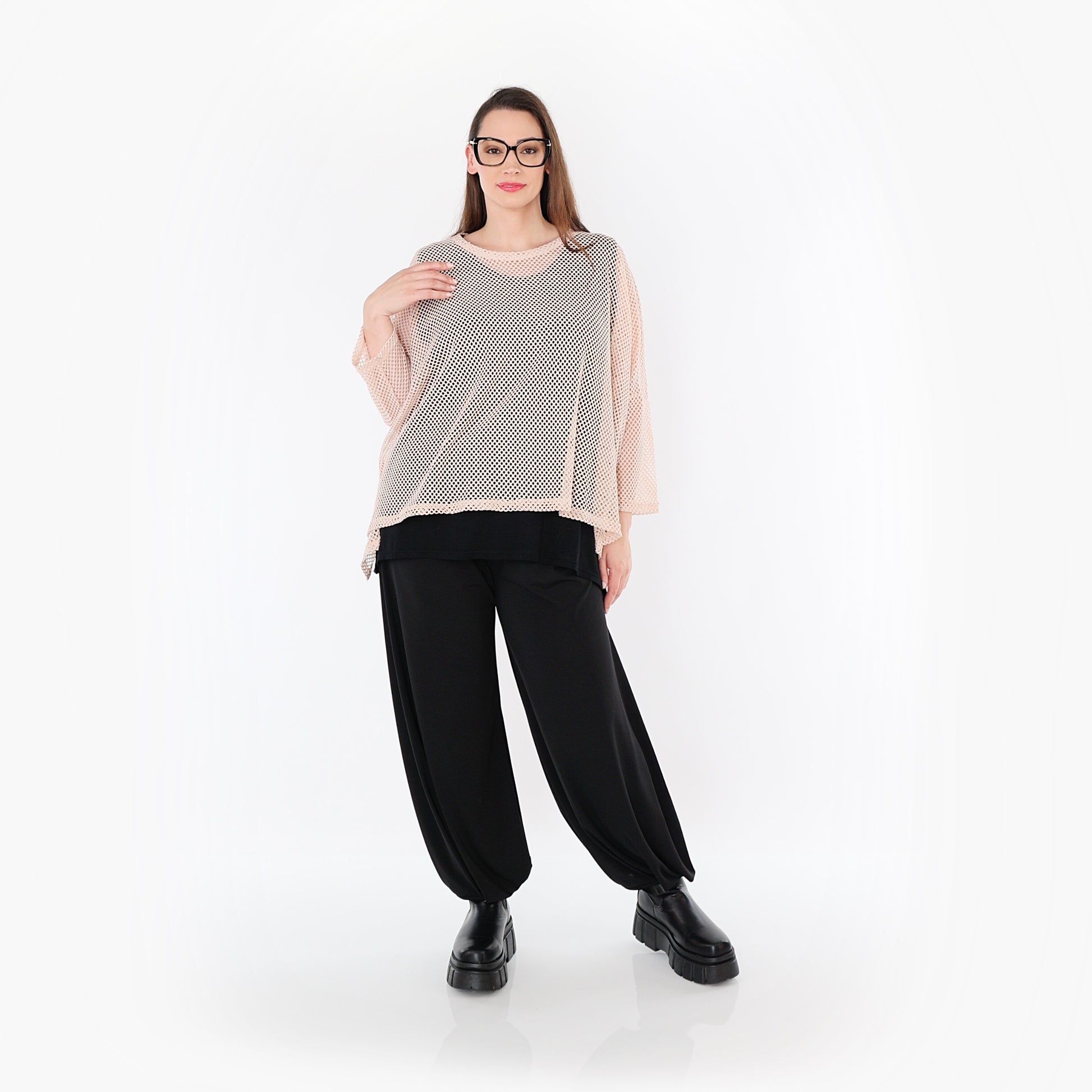  AKH Fashion Bigshirt in gerader Form, aus Baumwolle, 1500.06721, Mauve, Ausgefallen, Zeitlos