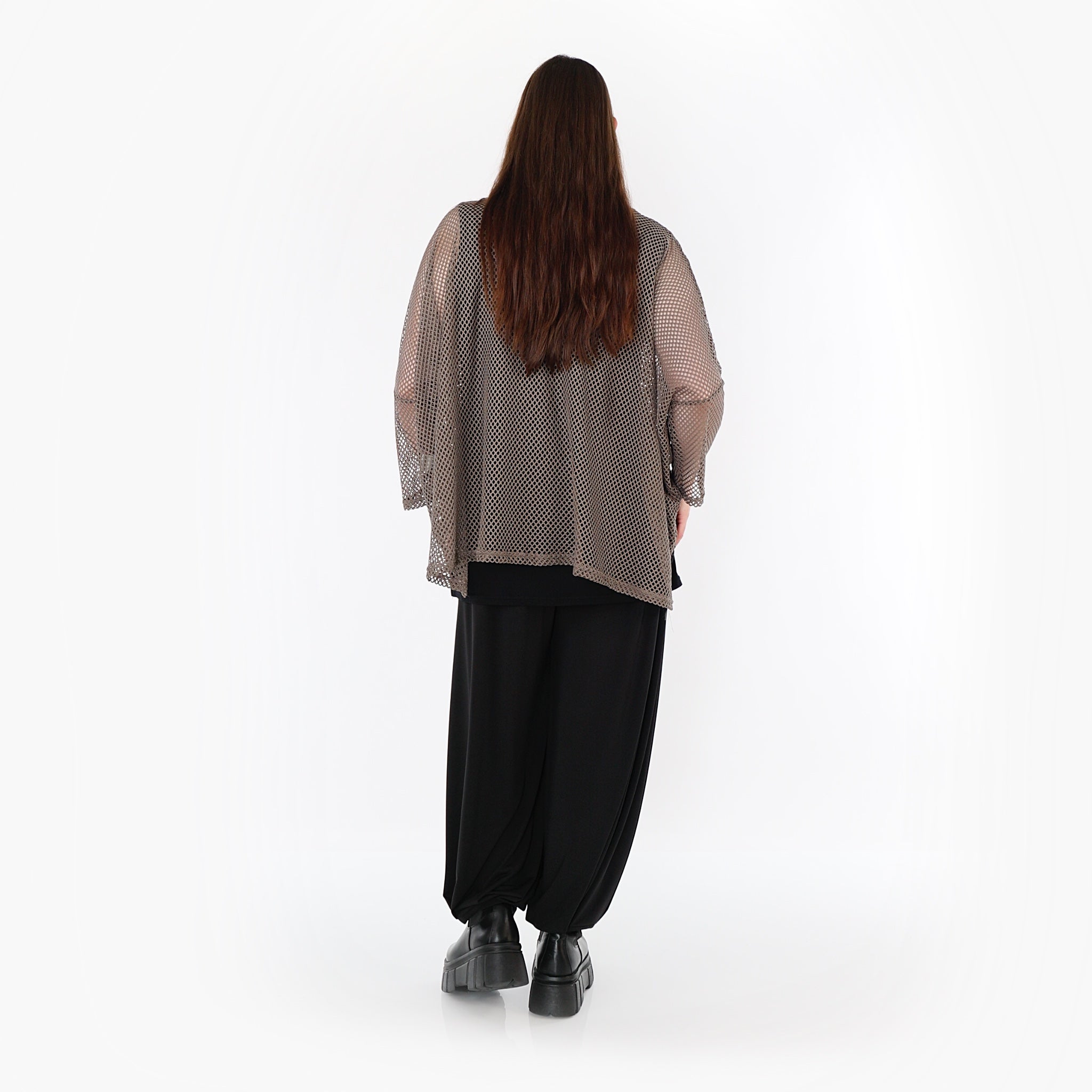  AKH Fashion Bigshirt in gerader Form, aus Baumwolle, 1500.06721, Taupe, Ausgefallen, Zeitlos