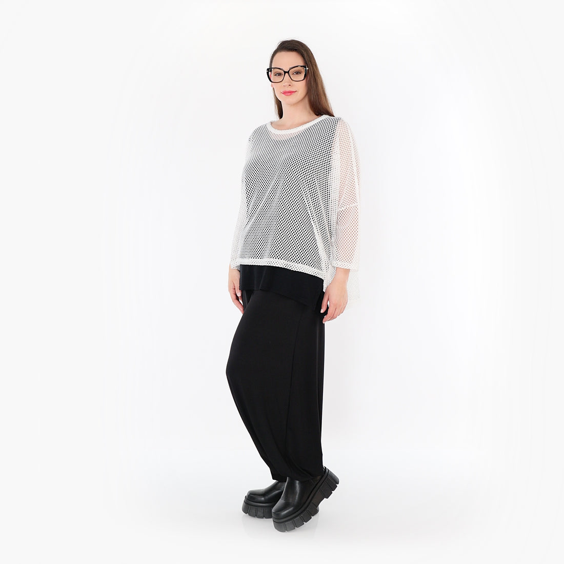  AKH Fashion Bigshirt in gerader Form, aus Baumwolle, 1500.06721, Weiß, Ausgefallen, Zeitlos