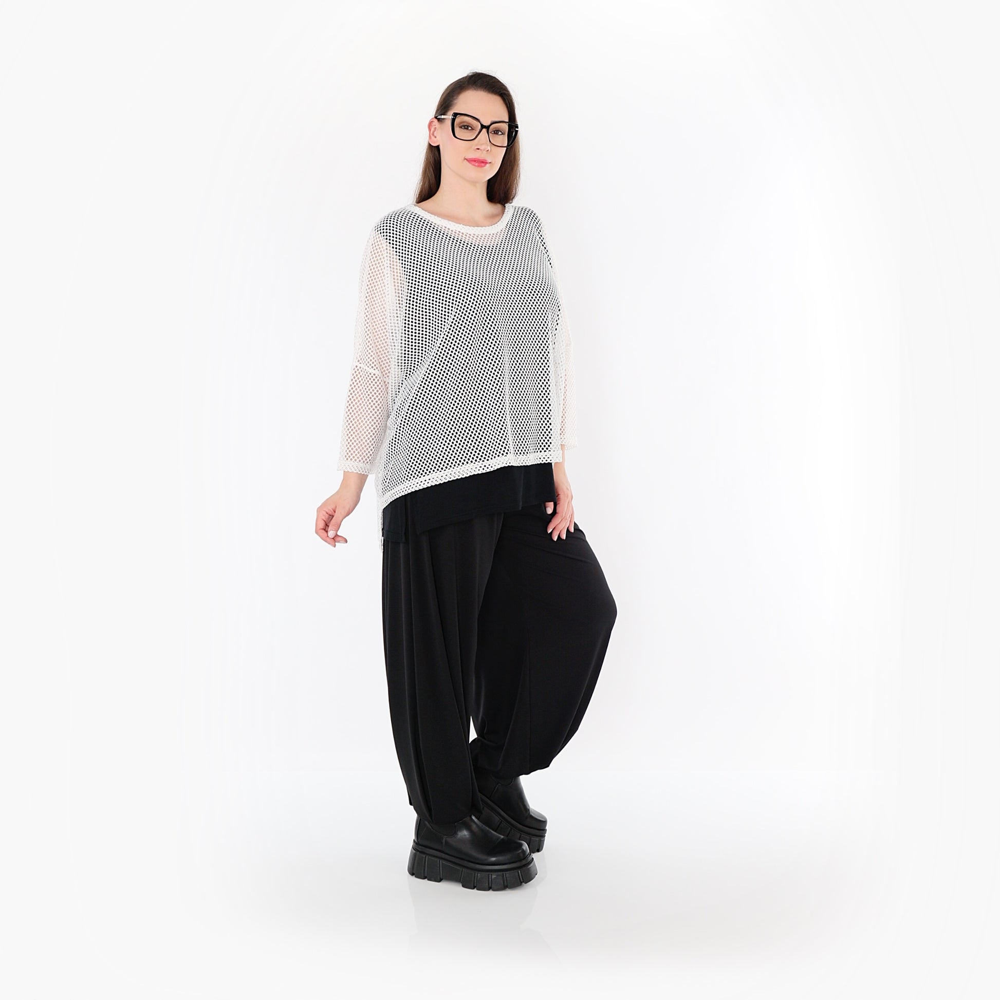  AKH Fashion Bigshirt in gerader Form, aus Baumwolle, 1500.06721, Weiß, Ausgefallen, Zeitlos