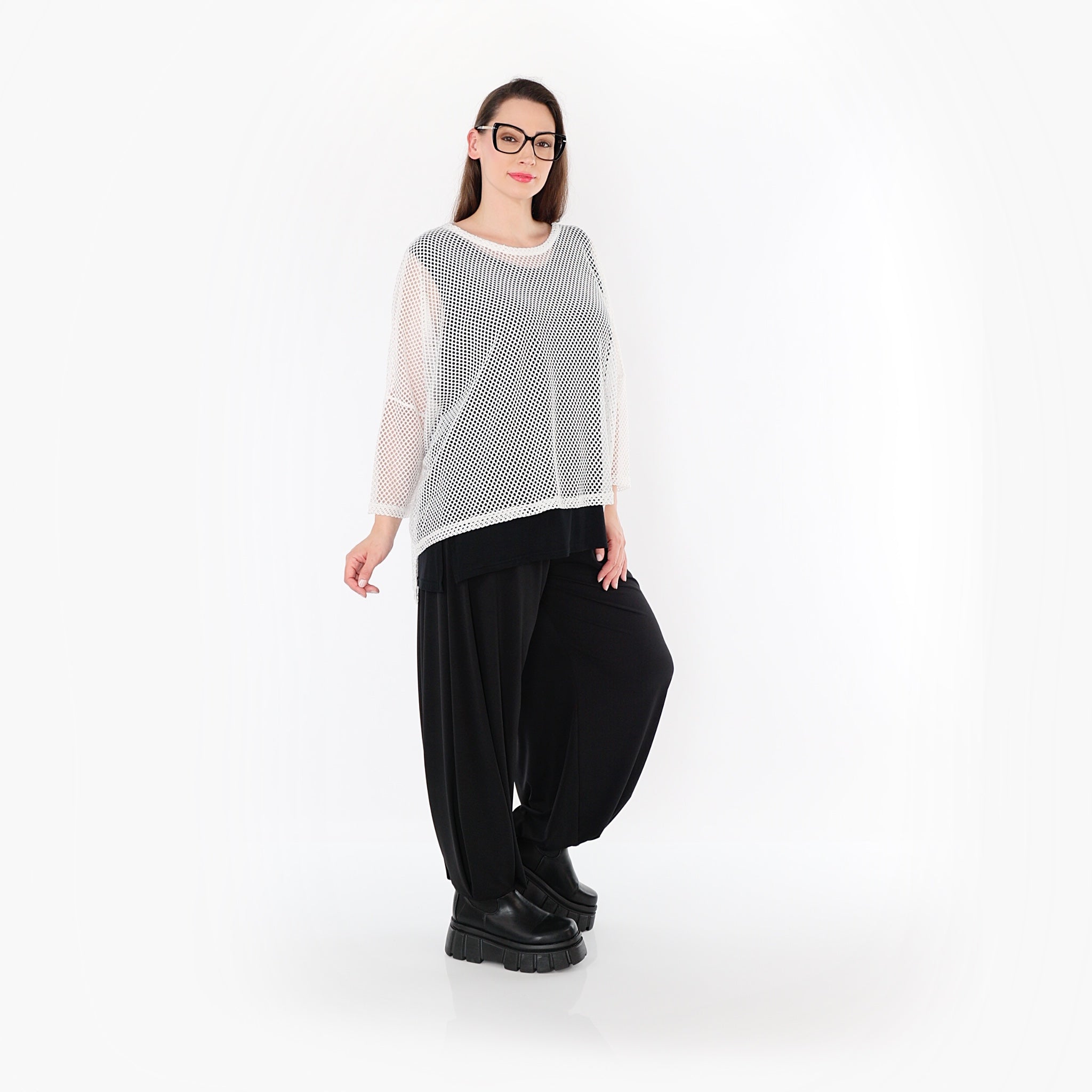  AKH Fashion Bigshirt in gerader Form, aus Baumwolle, 1500.06721, Weiß, Ausgefallen, Zeitlos