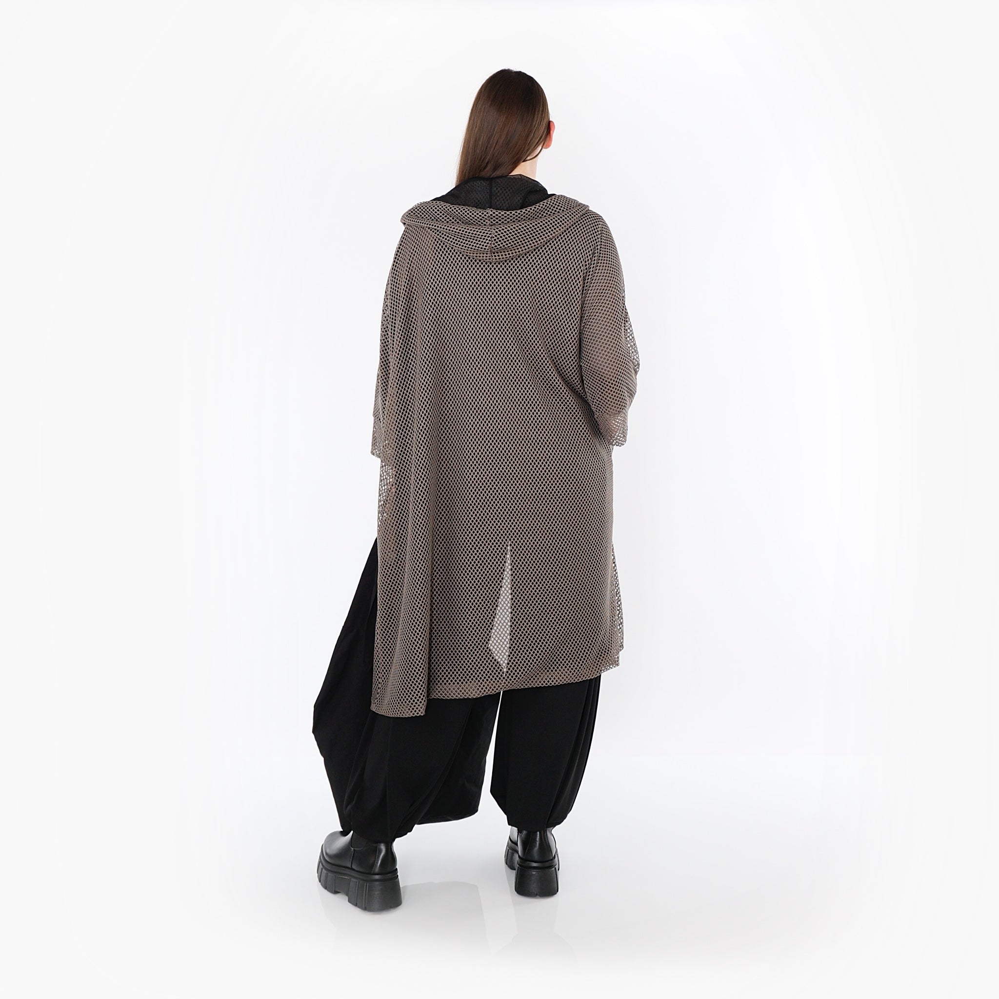  AKH Fashion Cardigan in gerader Form, aus Baumwolle, 1500.07068, Taupe, Ausgefallen